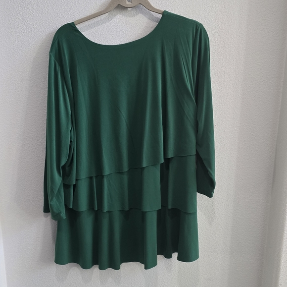Susan Graver layered green blouse size XL - Picture 3 of 12